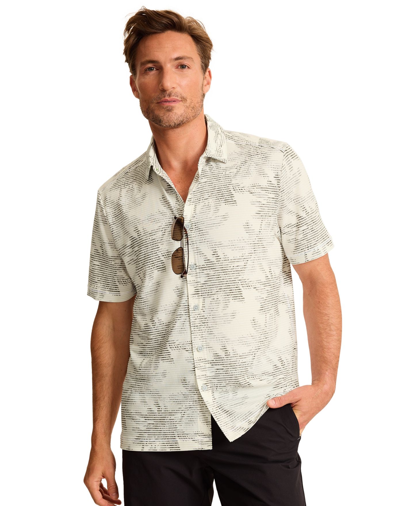 Мужская рубашка Tommy Bahama Printed Camp, цвет: Кокосовый — фото 1