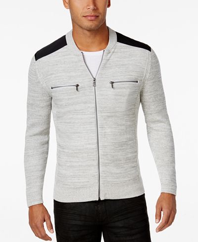 INC International Concepts Men's Manchester Heathered Mixed Media Sweater, Only at Macy's