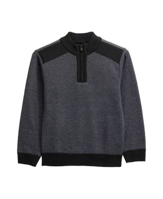 Boy's Quarter Zipper Fleece Flannel Lining Sweater