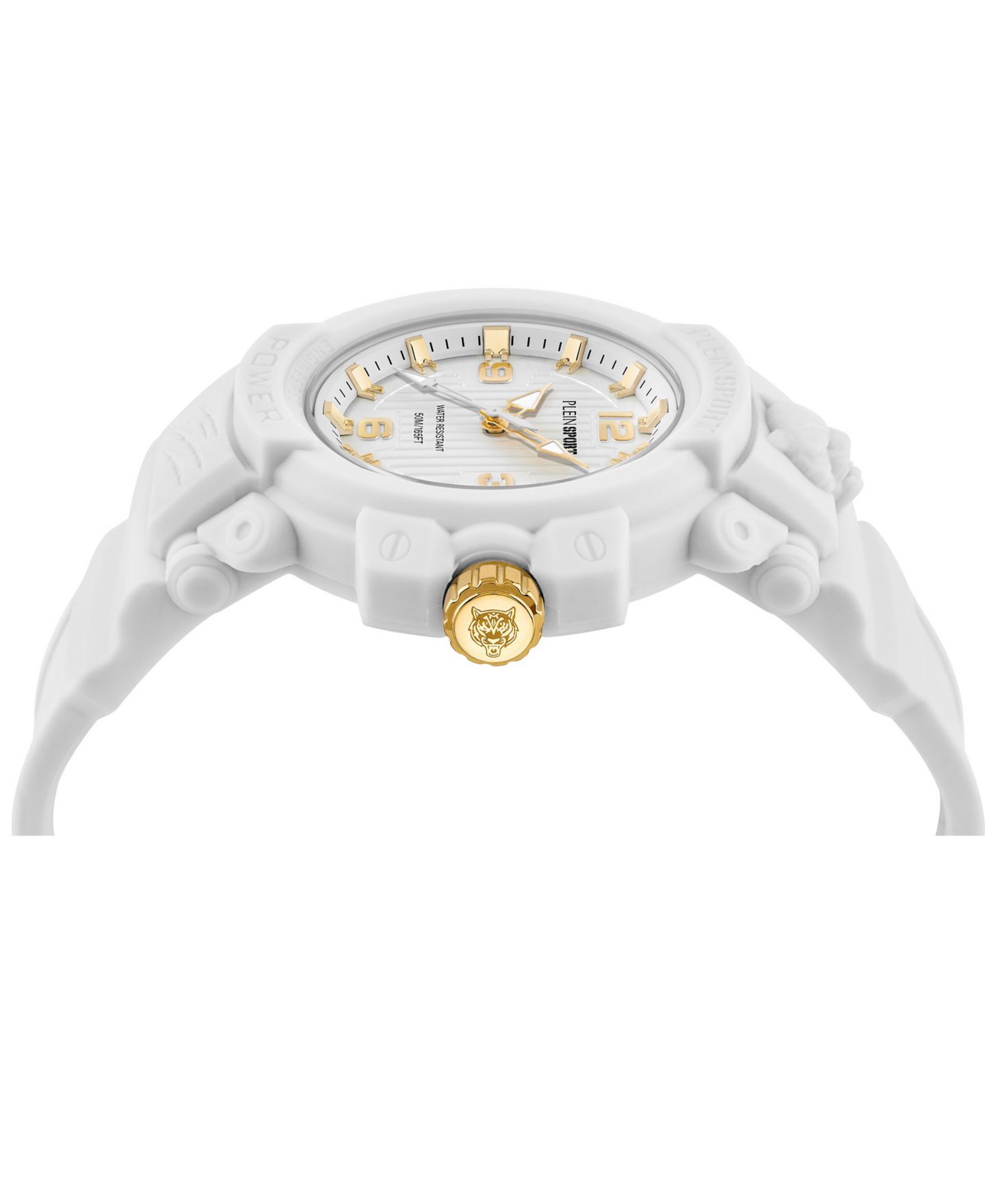 Мужские часы Plein Sport New Combat Quartz Round White Silicone Case 44mm — фото 3