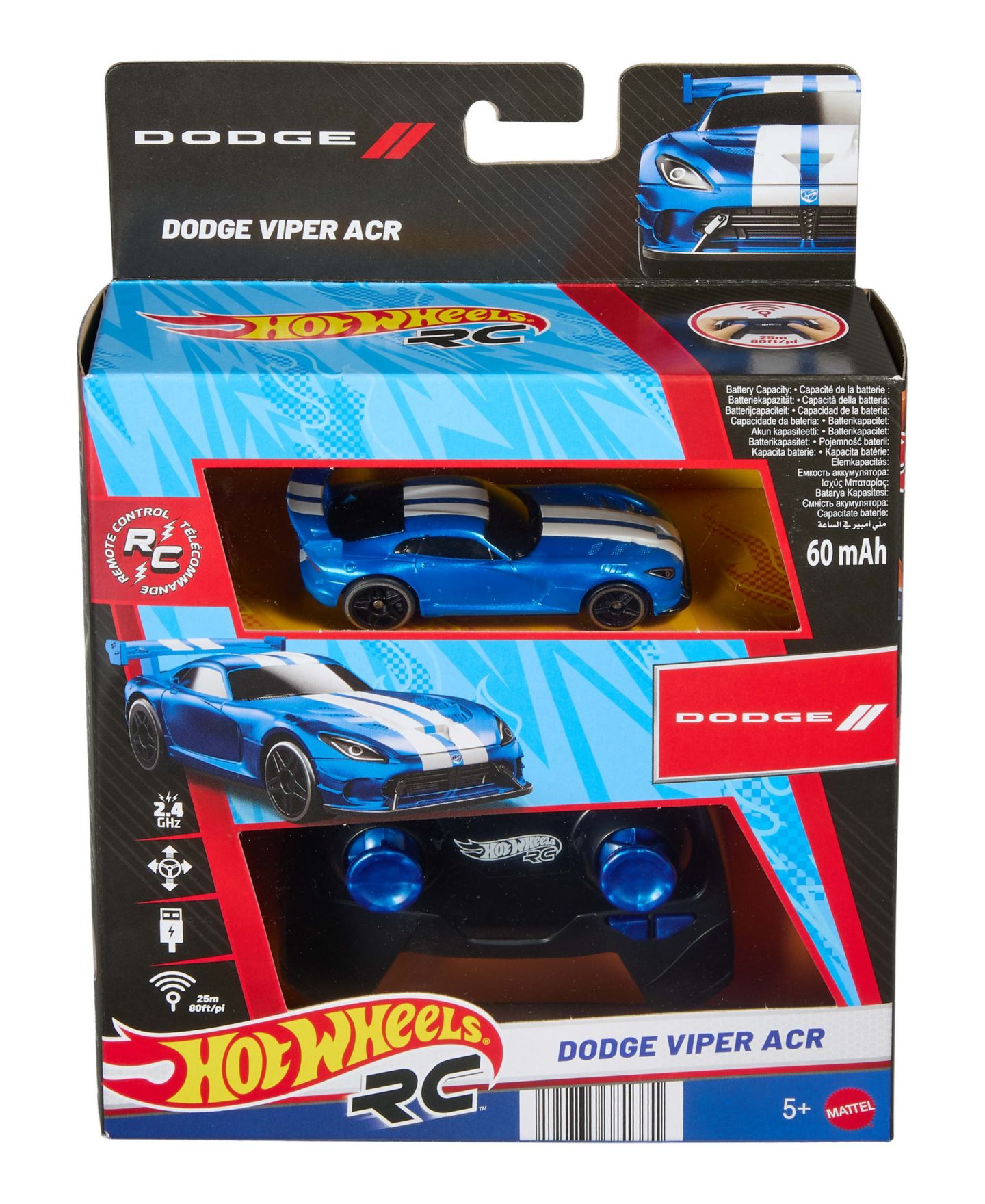 Детская игрушка Hot Wheels 1:64 Scale Dodge Viper ACR Remote-Control Toy Car — фото 5