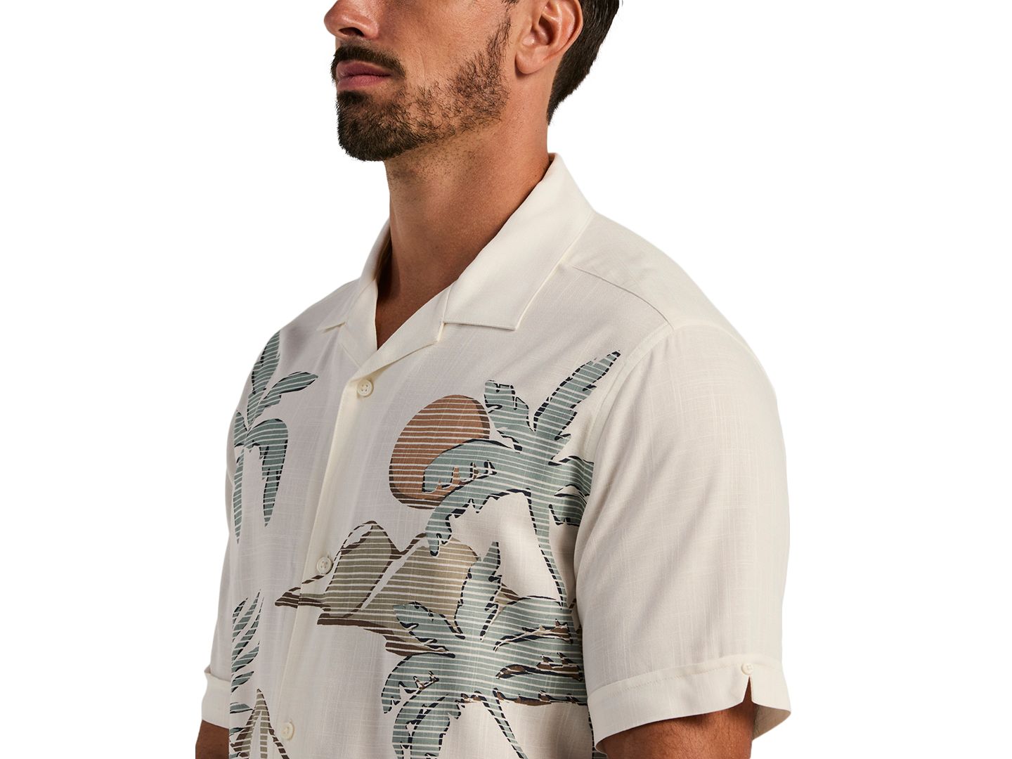 Мужская рубашка Cubavera Scenic Print Guayabera, цвет: Egret — фото 4
