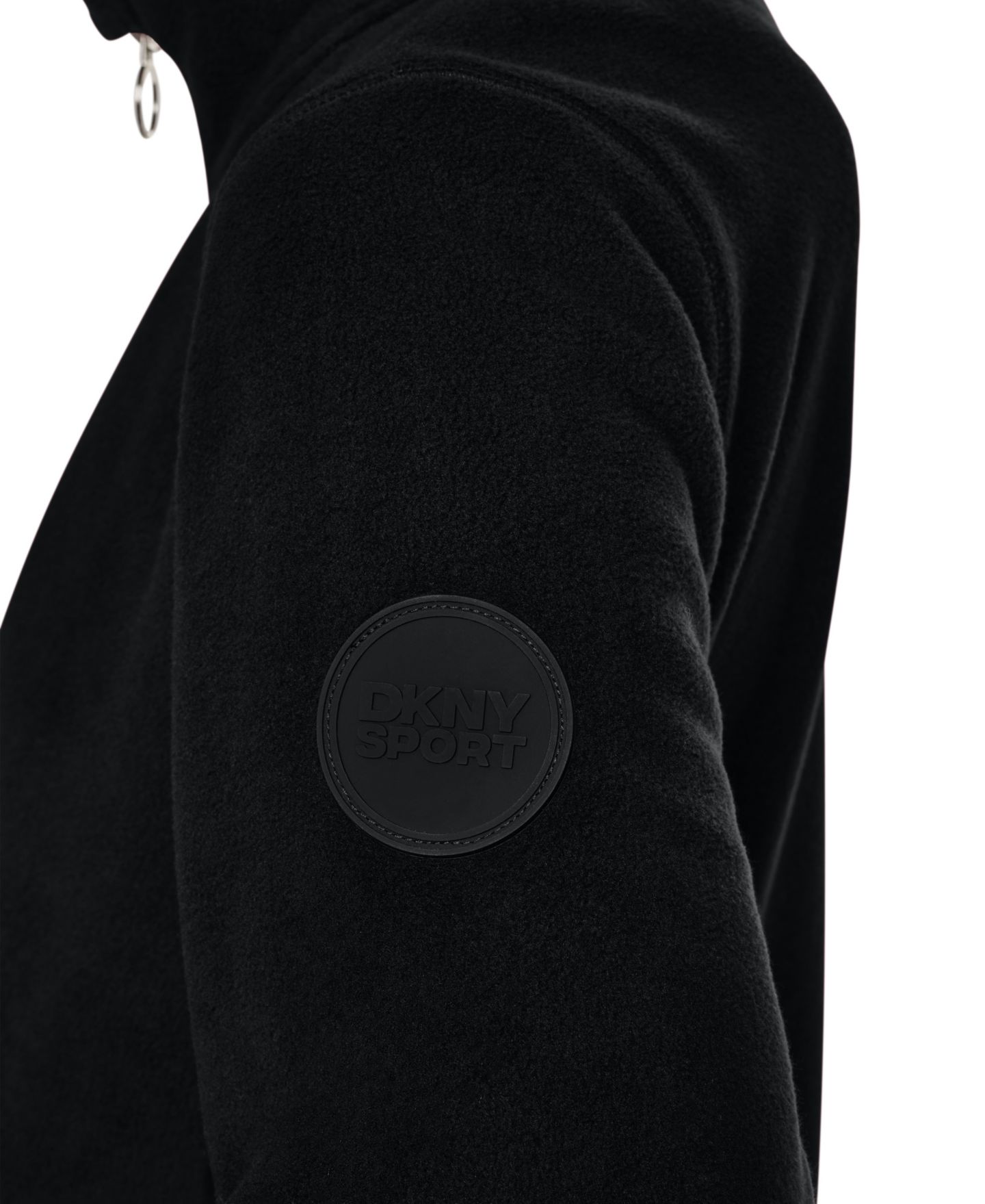 Женская куртка DKNY Sport Fleece Curved-Hem Zip-Up, цвет: Чёрный — фото 6