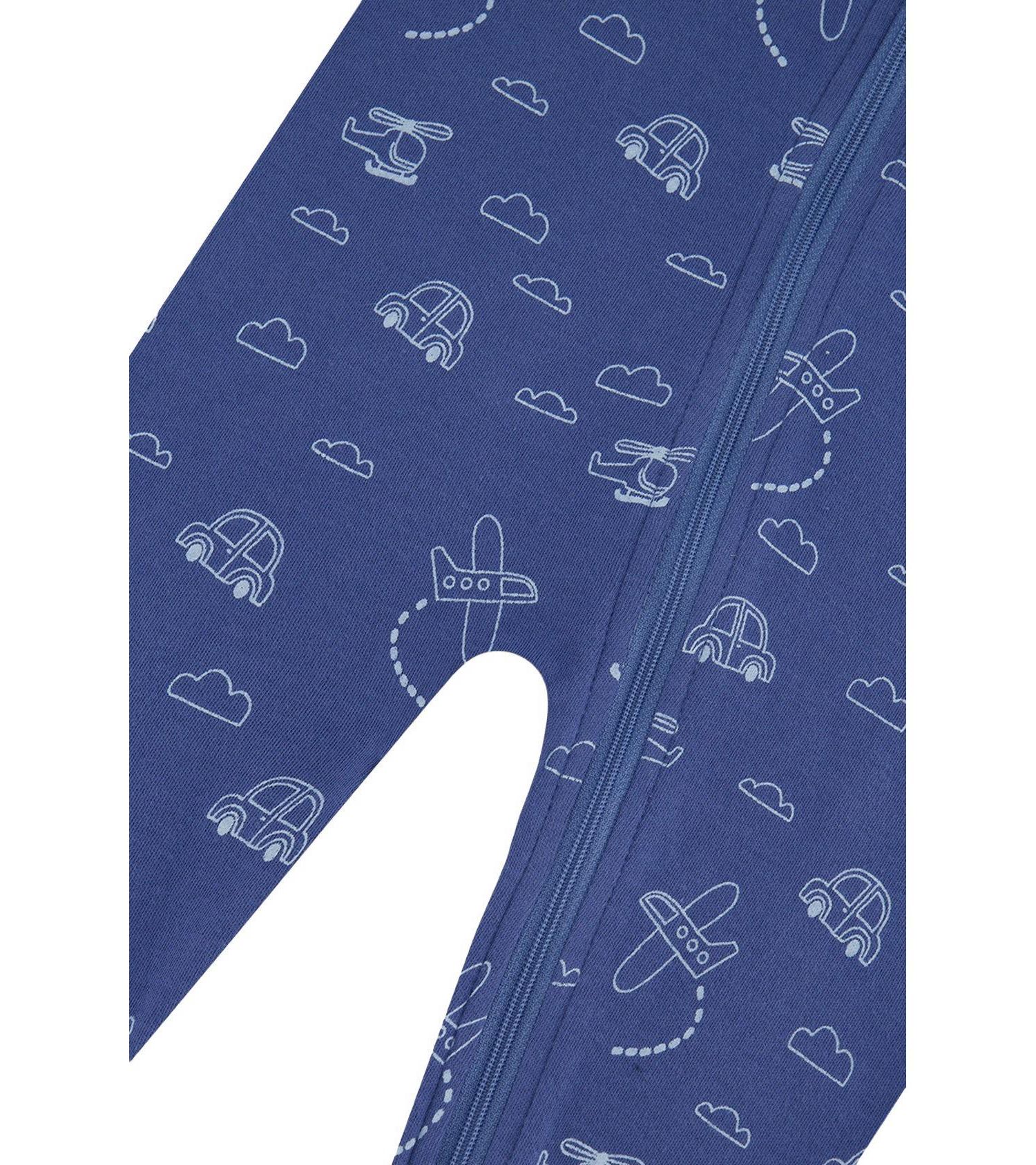 Baby Boy 3M-24M Cotton One Piece Pajama Transport Print
