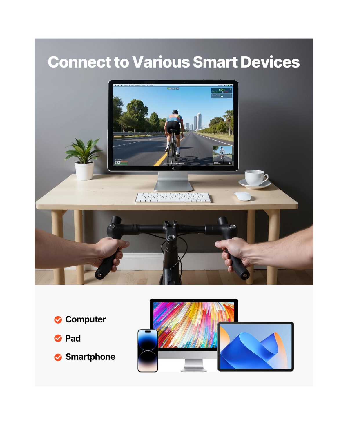 Sevorley Smart Direct-Drive Bike Trainer, 1-13 Resistance Levels, Zwift Compatible, 26-29 in and 700C