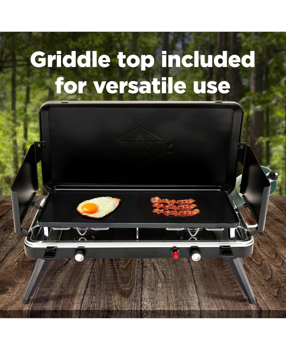 Hike Crew 2-Burner Gas Camping Stove and Griddle