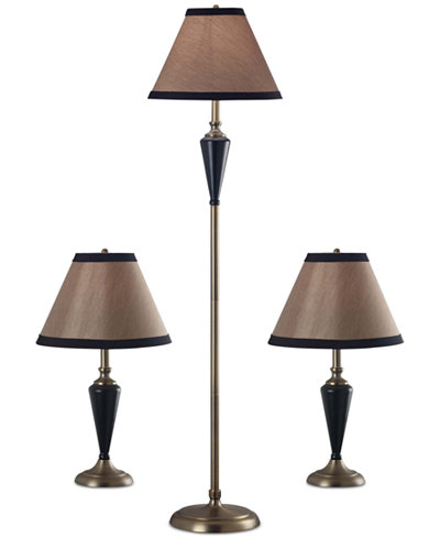 Kenroy Home Hunley 3-Pc. Lamp Set: 1 Floor Lamp & 2 Table Lamps