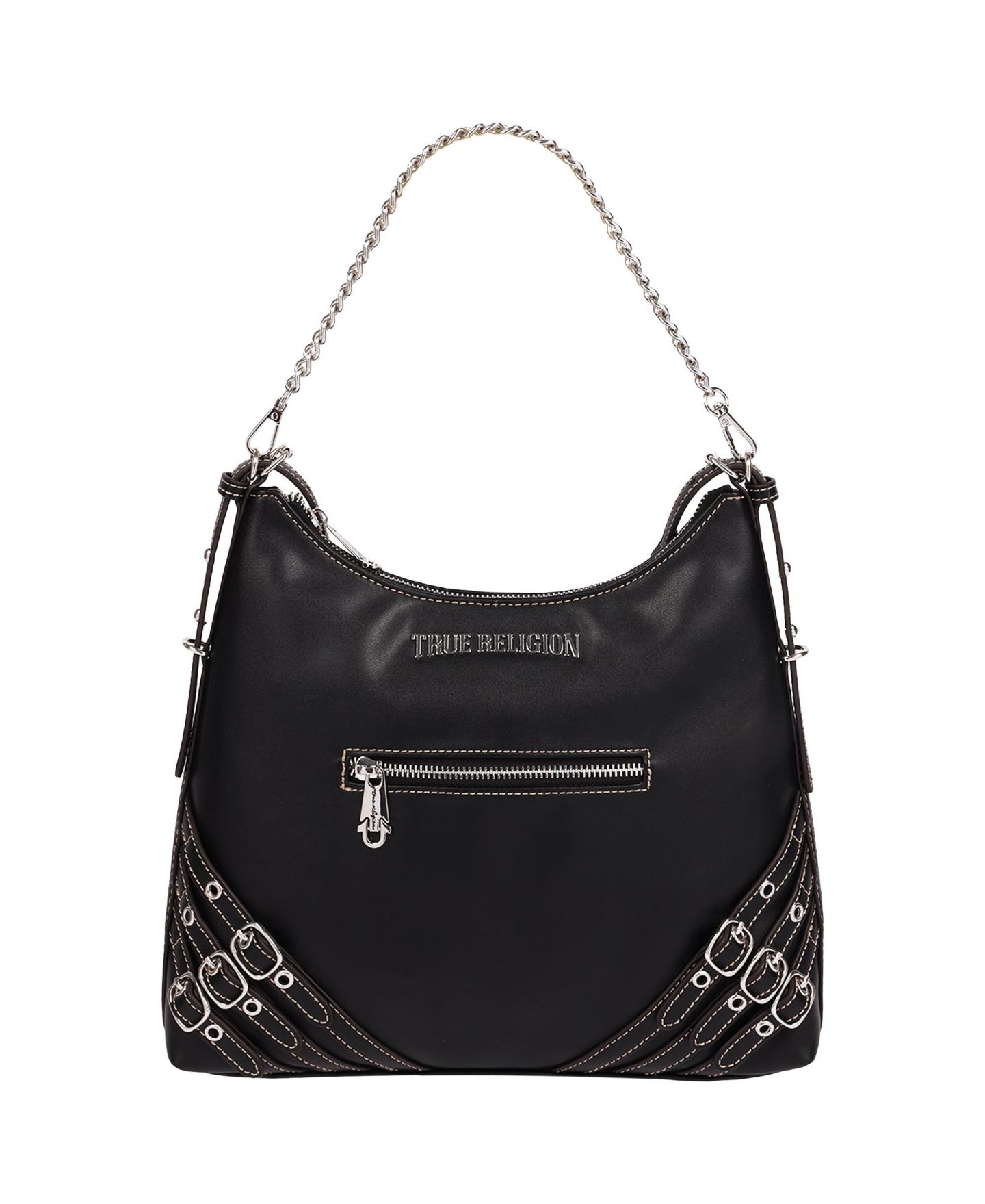 Женская сумка True Religion Triple Straps Large PU Hobo, цвет: Чёрный — фото 7