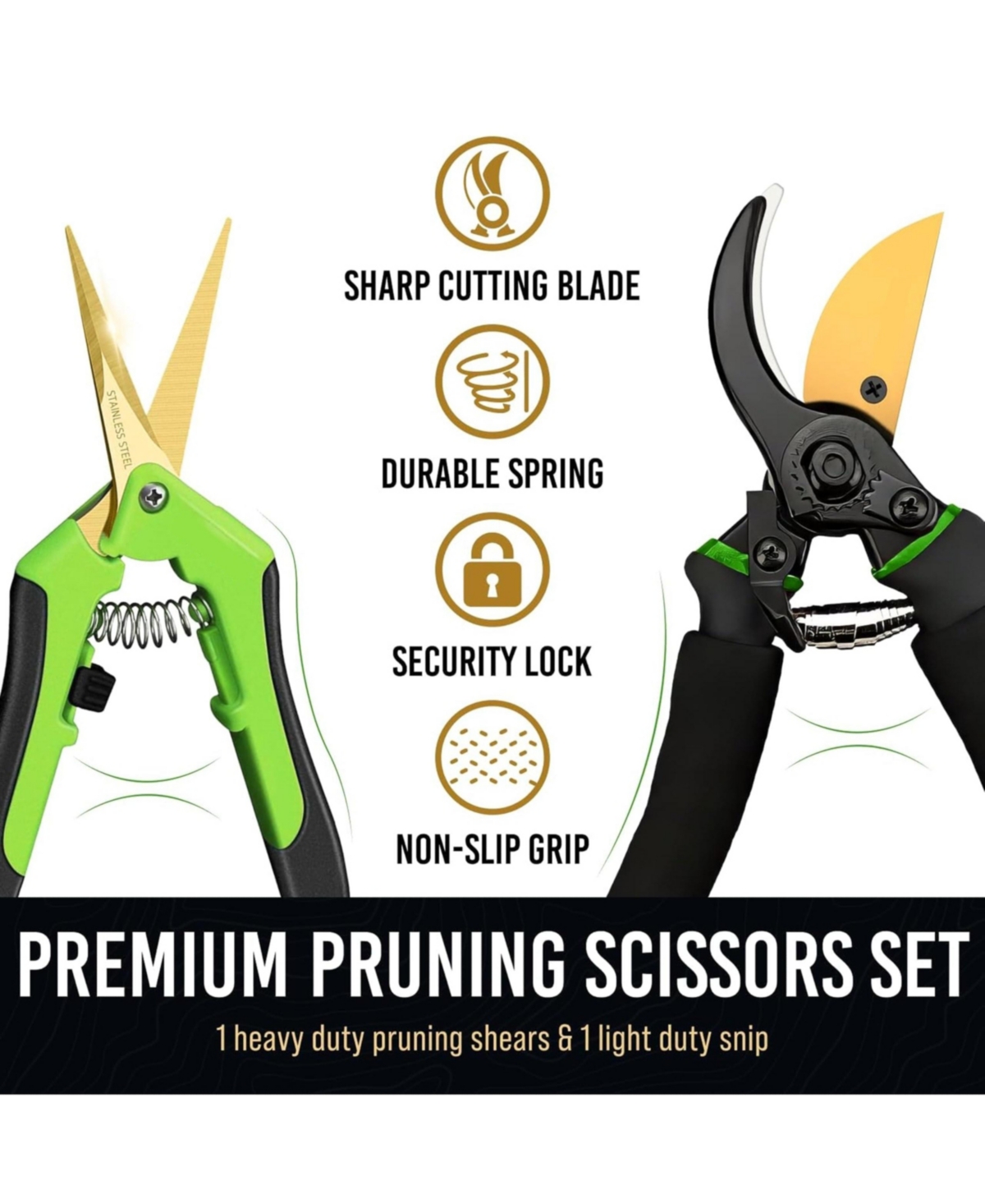 Xdovet Professional Bypass Pruning Shears Garden Set