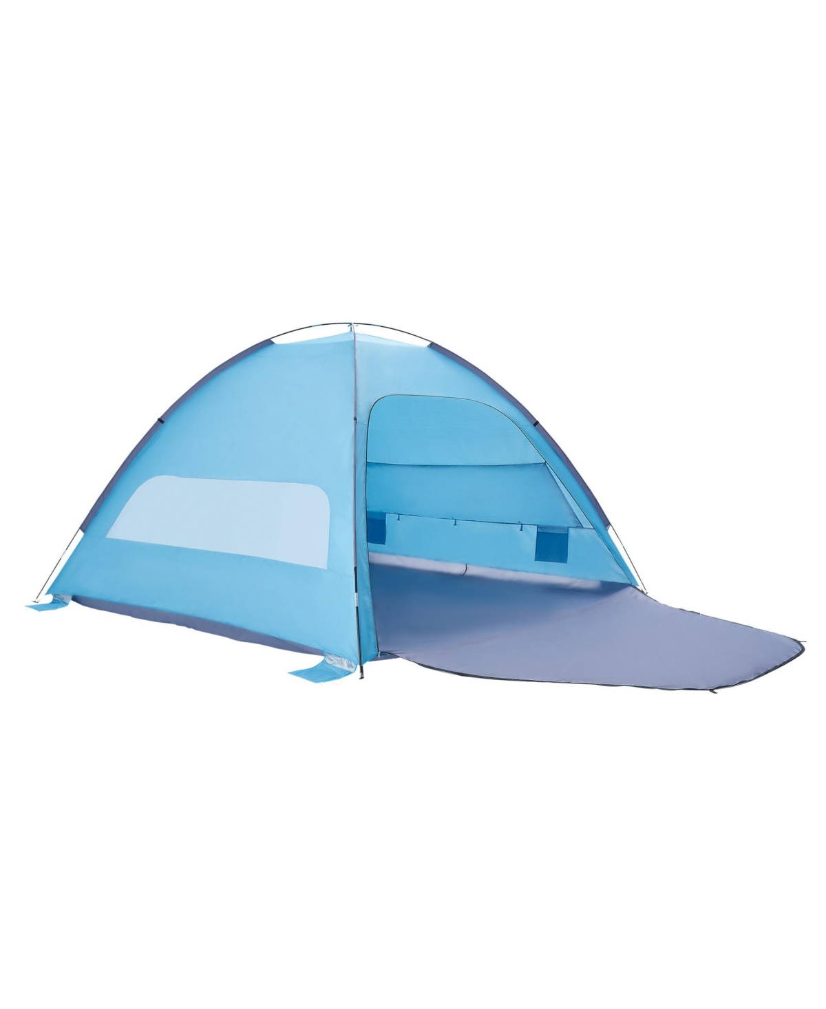 Sevorley 8-Person Beach Tent Sun Shelter with Upf 50+ Canopy and Curtains - Sky blue