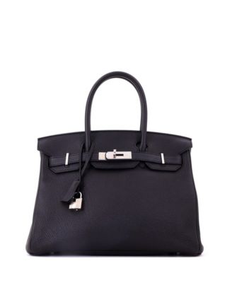 Pre-Owned HERMES Birkin 30 Handbag Black Togo with Palladium Hardware
