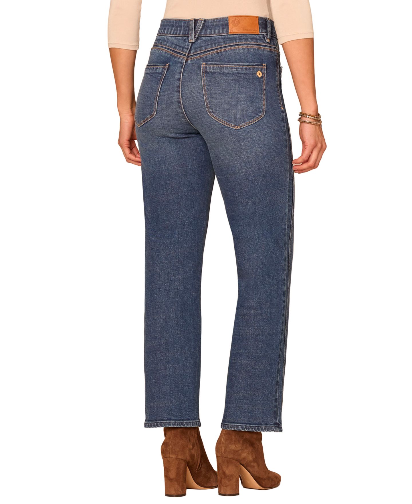 Женские джинсы Democracy Petite "Ab"Solution High-Rise Relaxed Straight-Leg Ankle, цвет: Синий — фото 3
