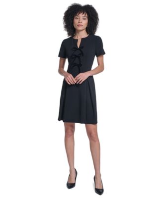 Women's V-Neck Fit & Flare Velvet Dress