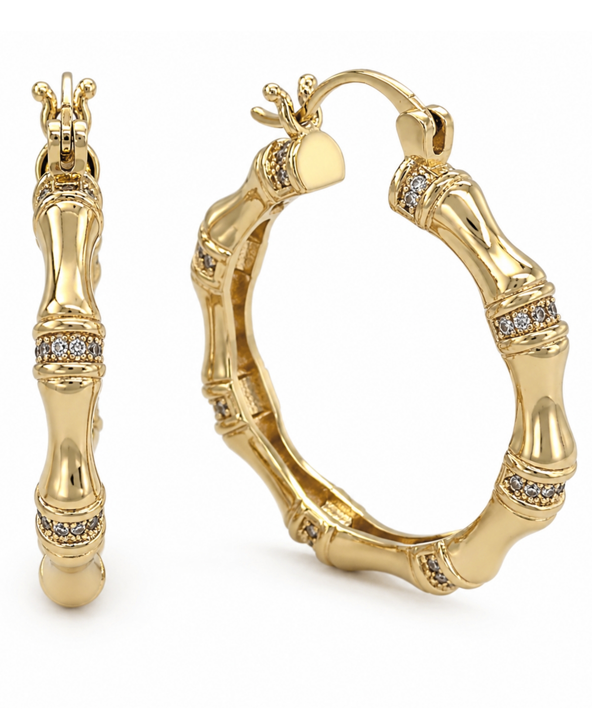 And Now This Cubic Zirconia 18k Gold Plated Brass Hoop Earrings, Macy's Exclusive