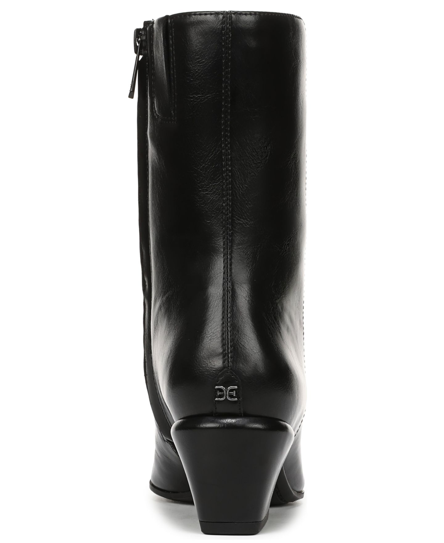 Женские ботинки Sam Edelman Harmony Zipper Short Booties, цвет: Чёрный кожаный — фото 3