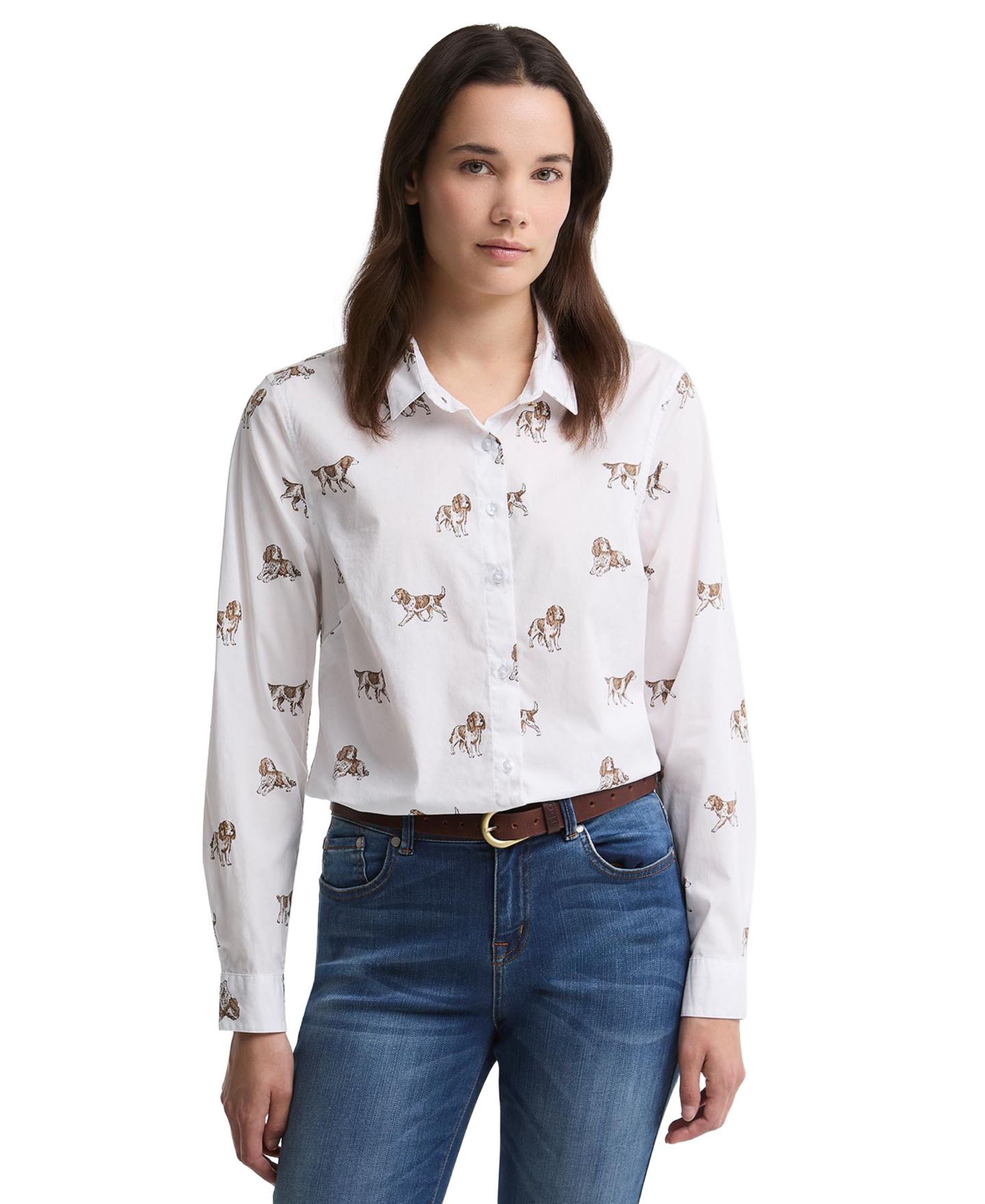 Женская рубашка Barbour Brambles Long-Sleeve Dog-Print Button-Down, цвет: Разноцветный — фото 3