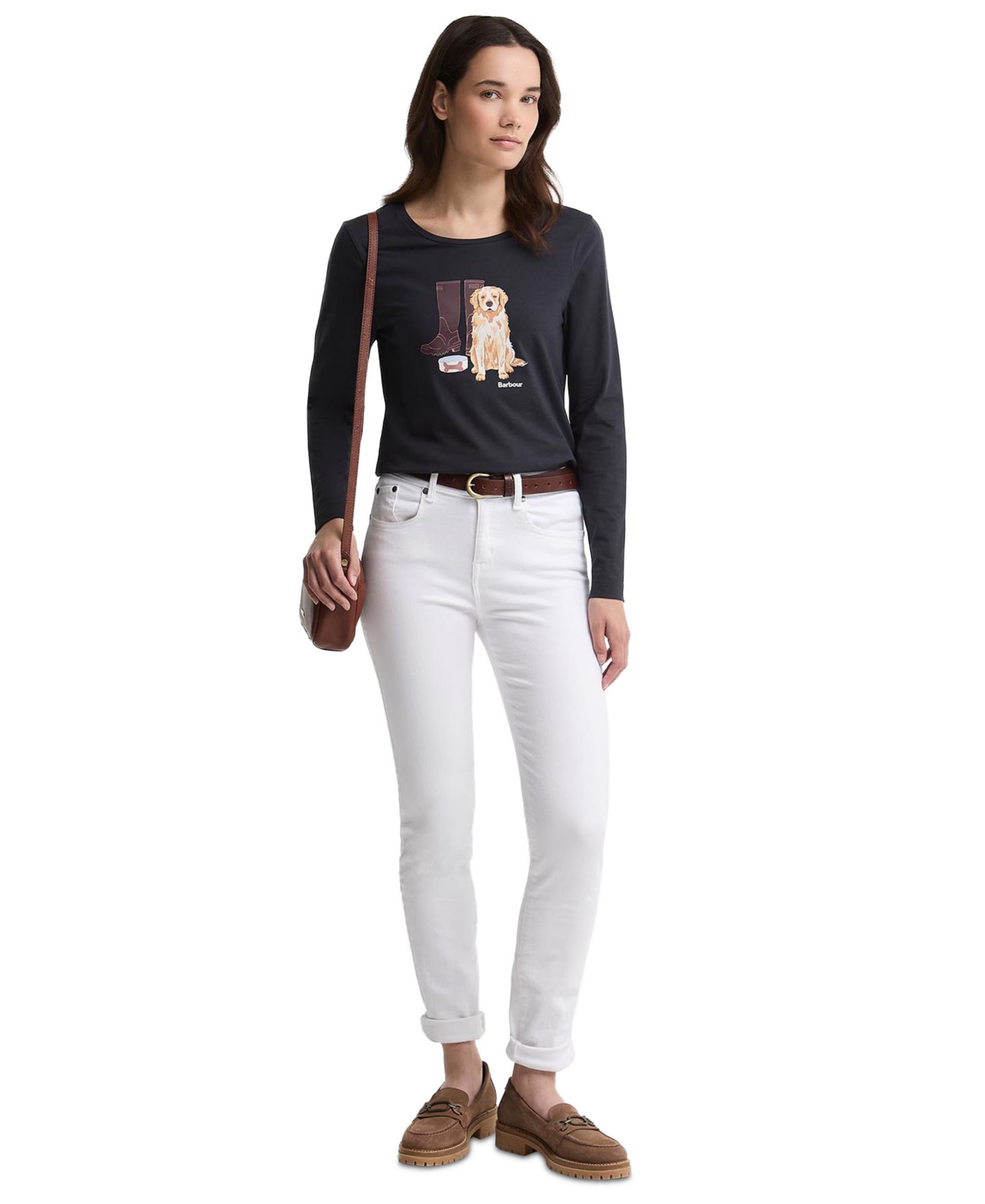 Женская футболка Barbour Hedley Graphic Crewneck, цвет: Тёмный тёмно-синий — фото 2