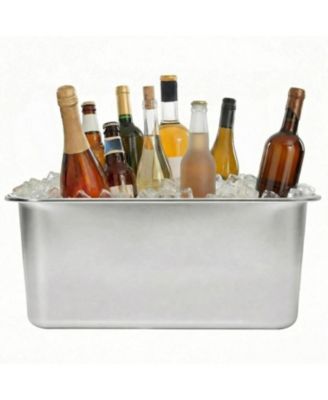 27 Quart Stainless Steel Ice Bucket Large Beverage Tub Drink Cooler For Parties