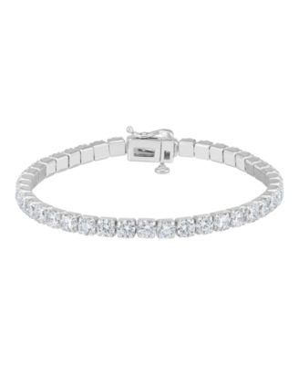 Lab Grown White Sapphire (13-1/3ct.t.w.) Tennis Bracelet in 14k Yellow Gold-Plated Sterling Silver (Also available in Sterling Silver)