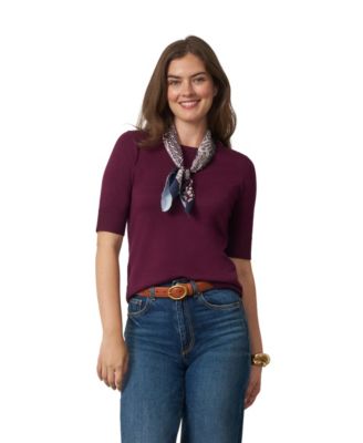 Women's Elbow Sleeve Crewneck Sweater