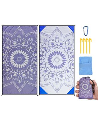 Waterproof Sandproof Beach Blanket With Sand Remover Portable Outdoor Camping Mat