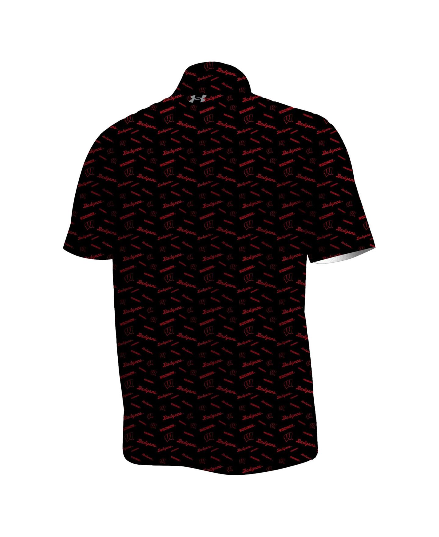 Мужское поло Under Armour Black Wisconsin Badgers Gameday Armourfuse Polo Shirt — фото 2