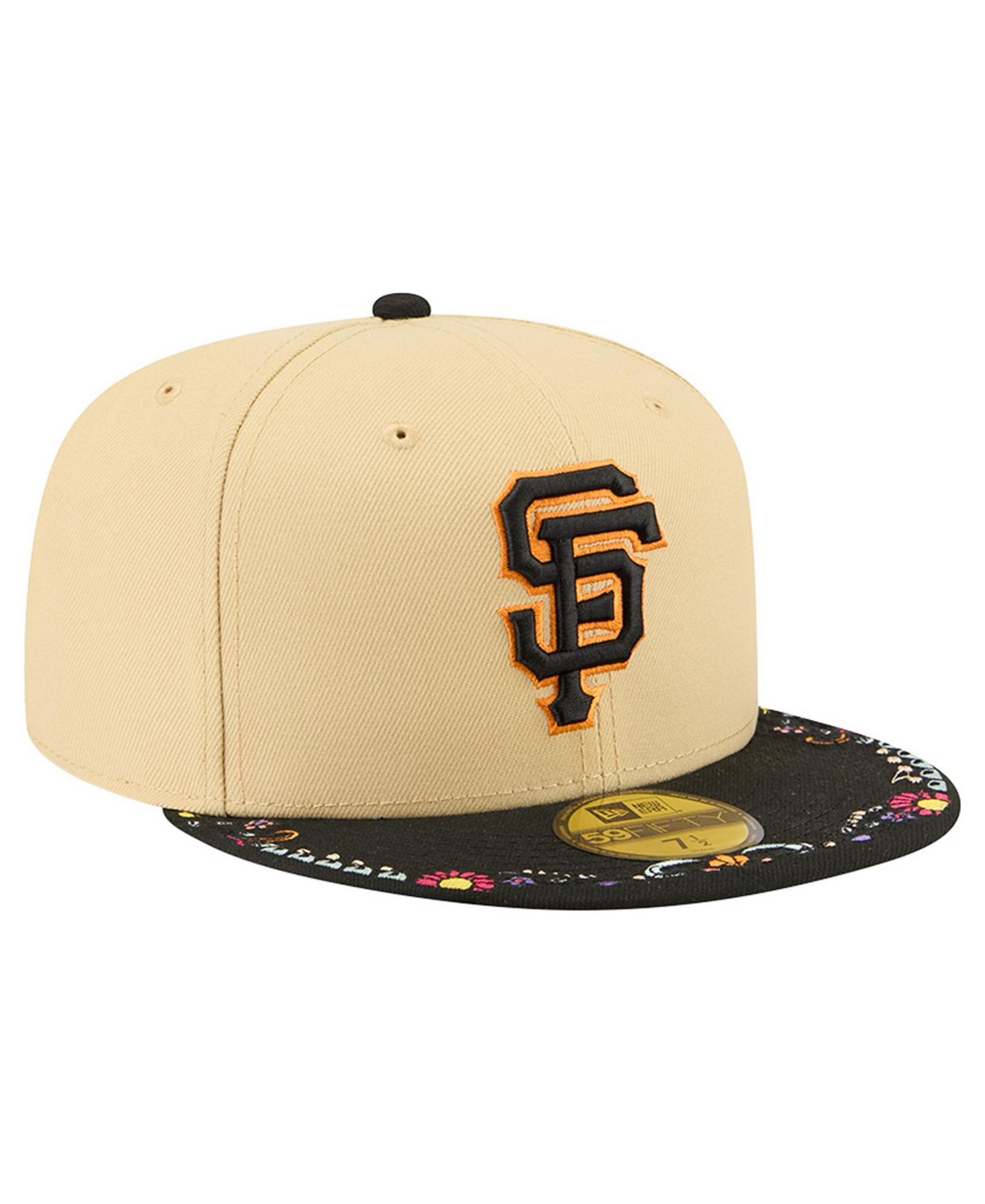 Мужские козырьки New Era Light Beige San Francisco Giants Two-Tone Embroidered 59FIFTY Fitted Hat — фото 4
