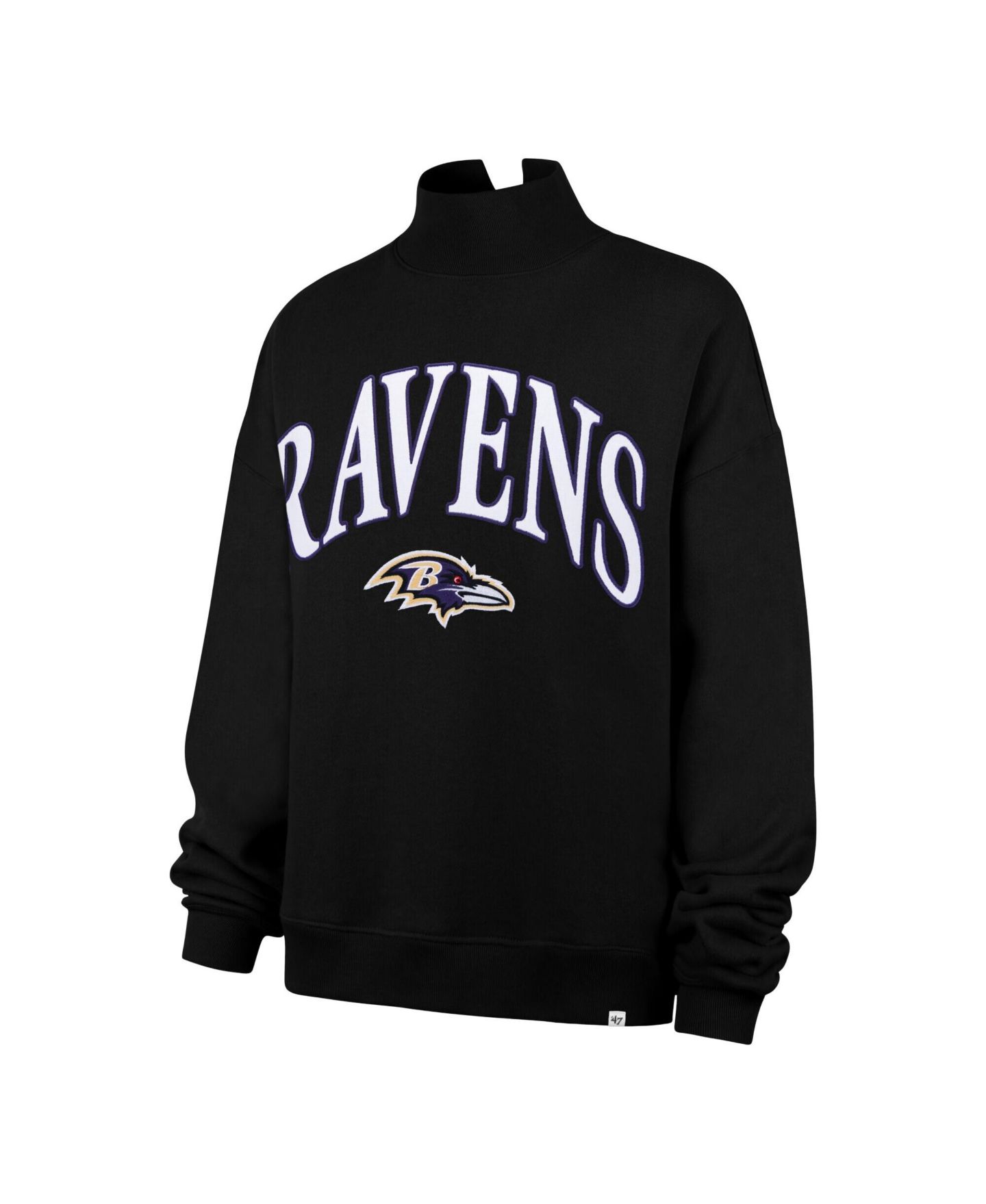 Женский свитшот '47 Brand Black Baltimore Ravens Oversized Vantage Mock Neck — фото 3