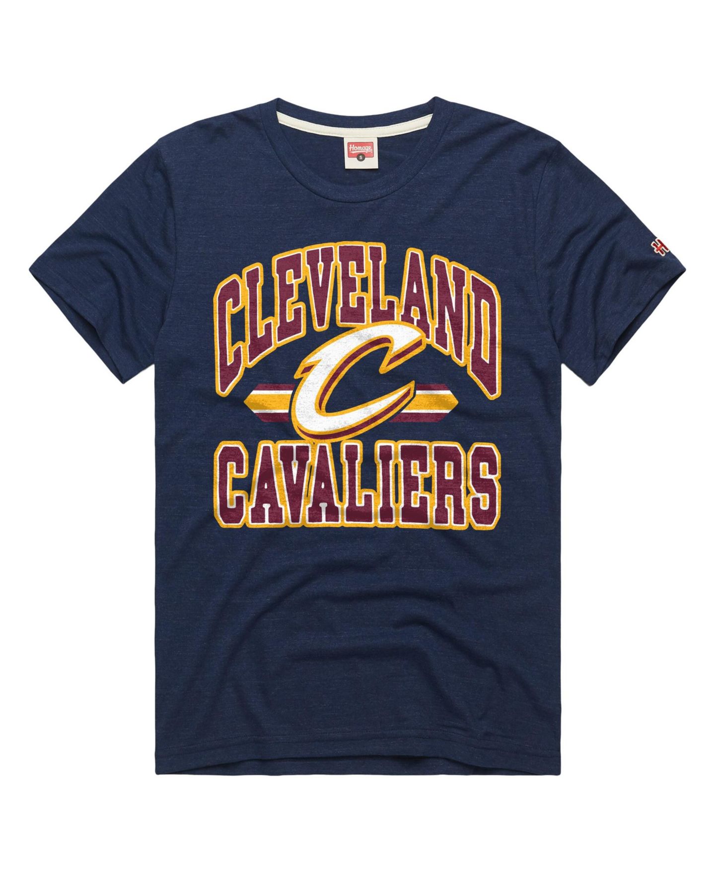 Футболка Homage Navy Cleveland Cavaliers Stripes Tri-Blend — фото 1