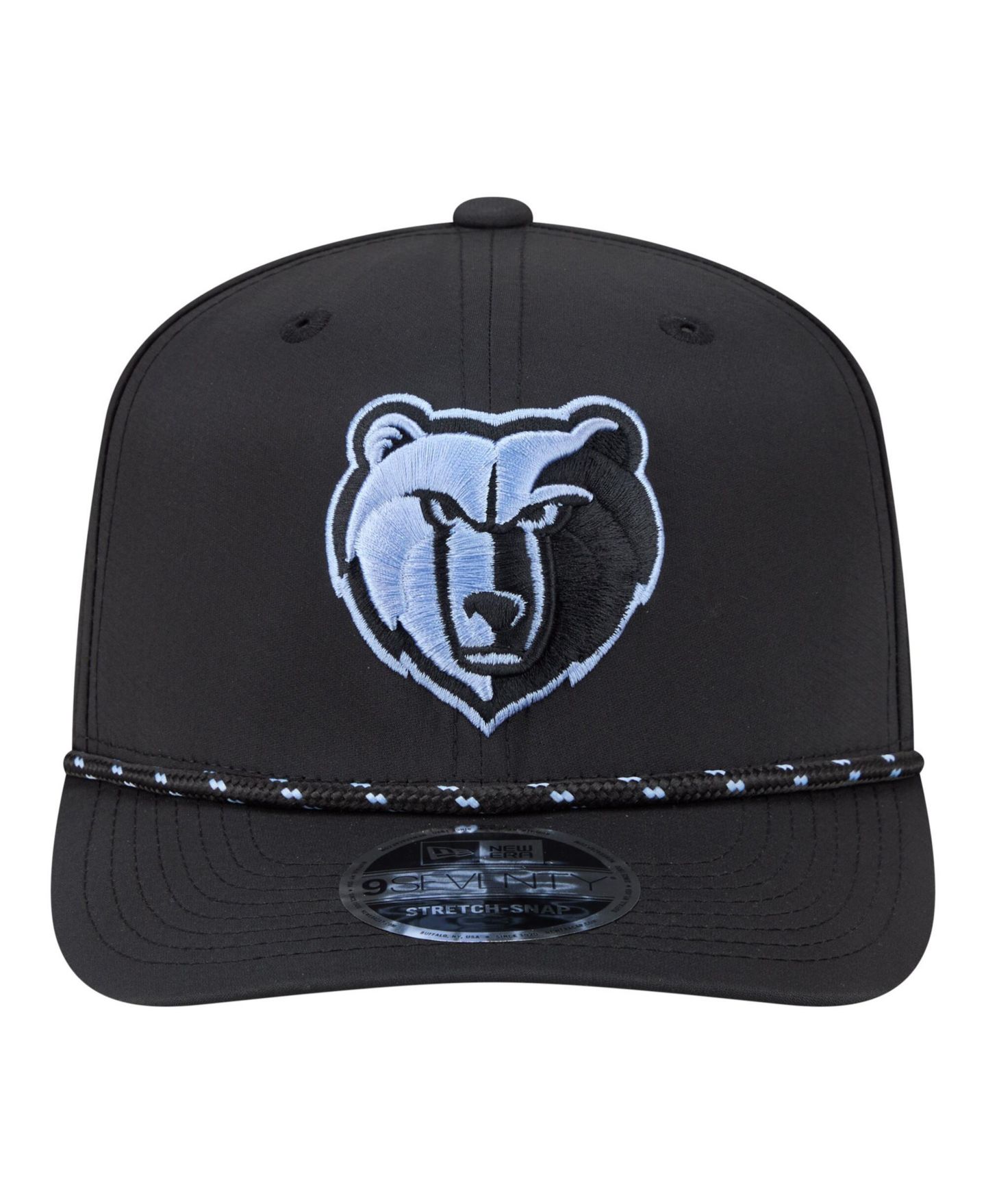 Мужской головной убор New Era Black Memphis Grizzlies Sport Rope Vented Stretch-Snap 9SEVENTY Hat — фото 5