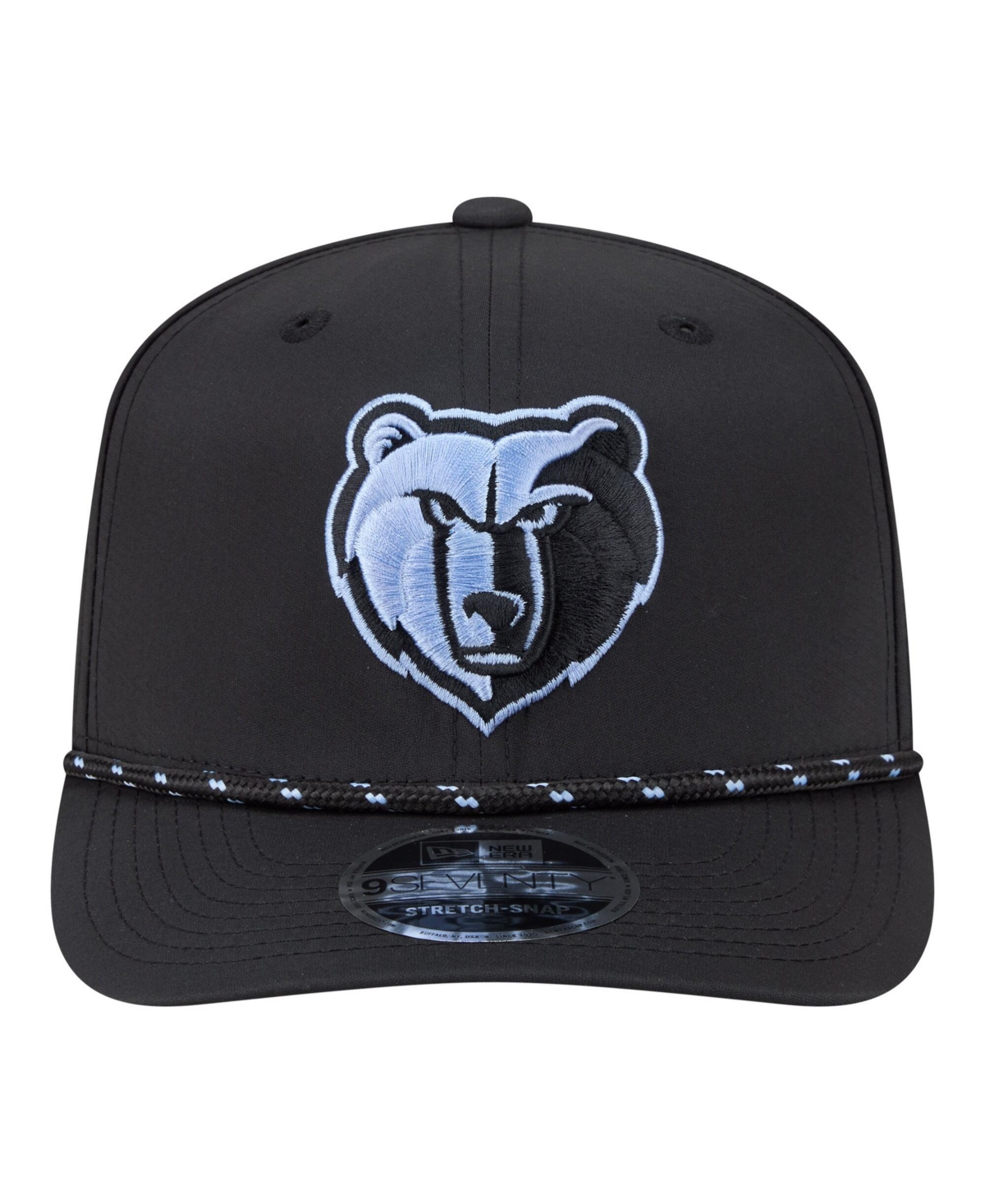 New Era Men's Black Memphis Grizzlies Sport Rope Vented Stretch-Snap 9SEVENTY Hat