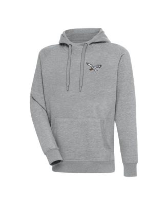 Men's Heather Gray Philadelphia Eagles Throwback Logo Victory Pullover Hoodie