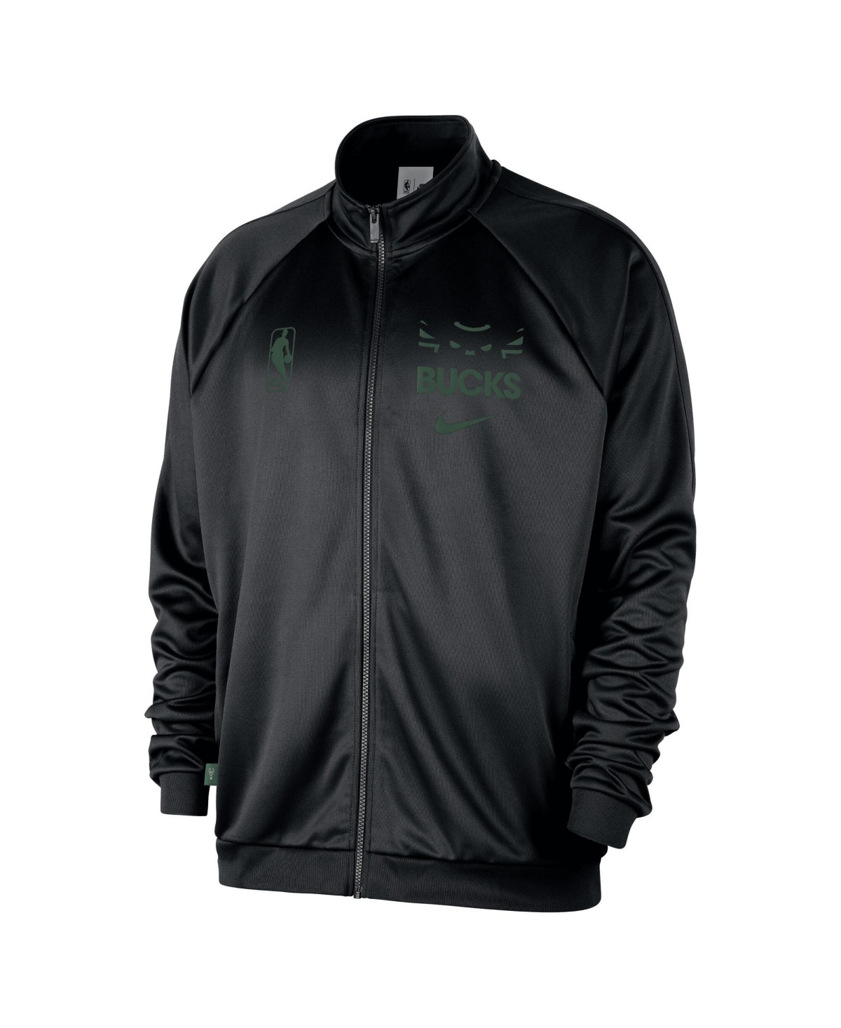 Nike Men's  Black Milwaukee Bucks Courtside Pique Club Full-Zip Track Jacket