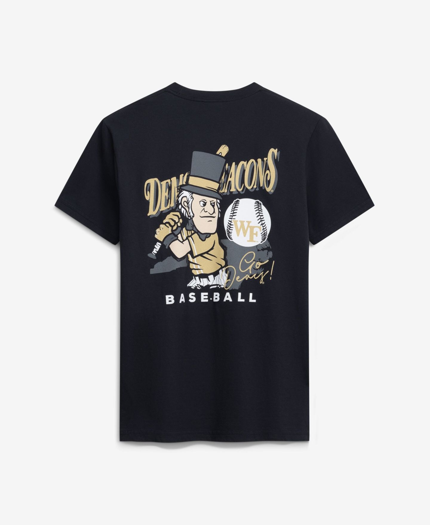 Мужская футболка Image One Black Wake Forest Demon Deacons Drawn Mascot Baseball — фото 2