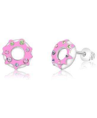 Kids Donut Hypoallergenic Earrings for Girls with Surgical Titanium Screwbacks