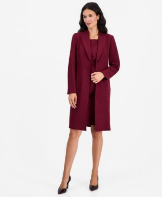 Women's Peak-Lapel Sheath Topper & Dress, 2-Piece Set
