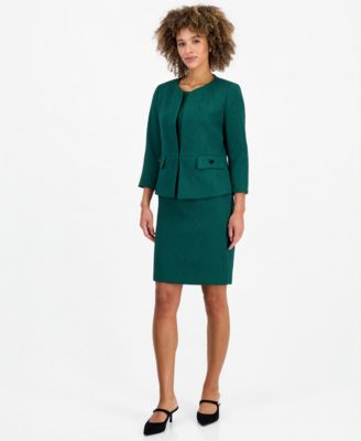 Women's Jacquard Sheath Cardigan and Dress, 2-Piece Suit