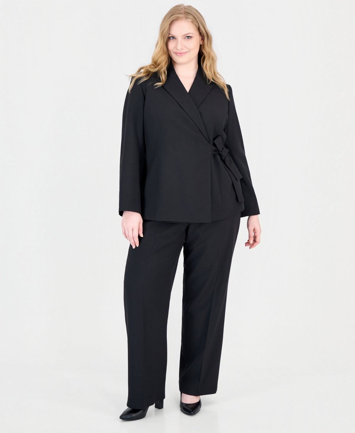 Le Suit Plus Peak Lapel Classic-Fit Wide-Leg Jacket and Pants, 2-Piece Set