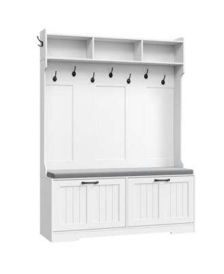 Entryway Hall Tree with Shoe Cabinet, Coat Rack And Storage Bench for Hallway and Foyer