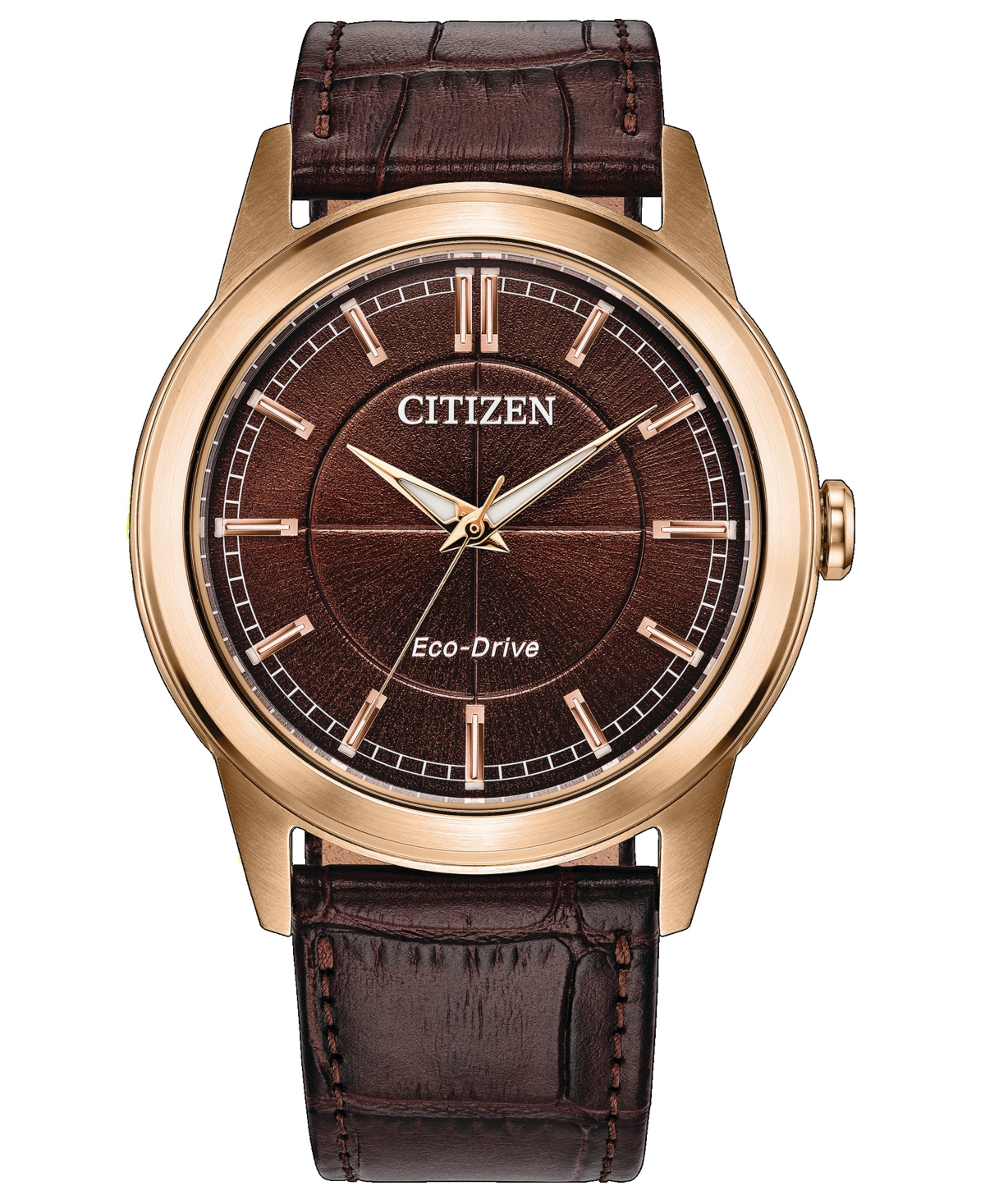 Citizen Men's Rolan Brown Leather Strap Watch 41mm