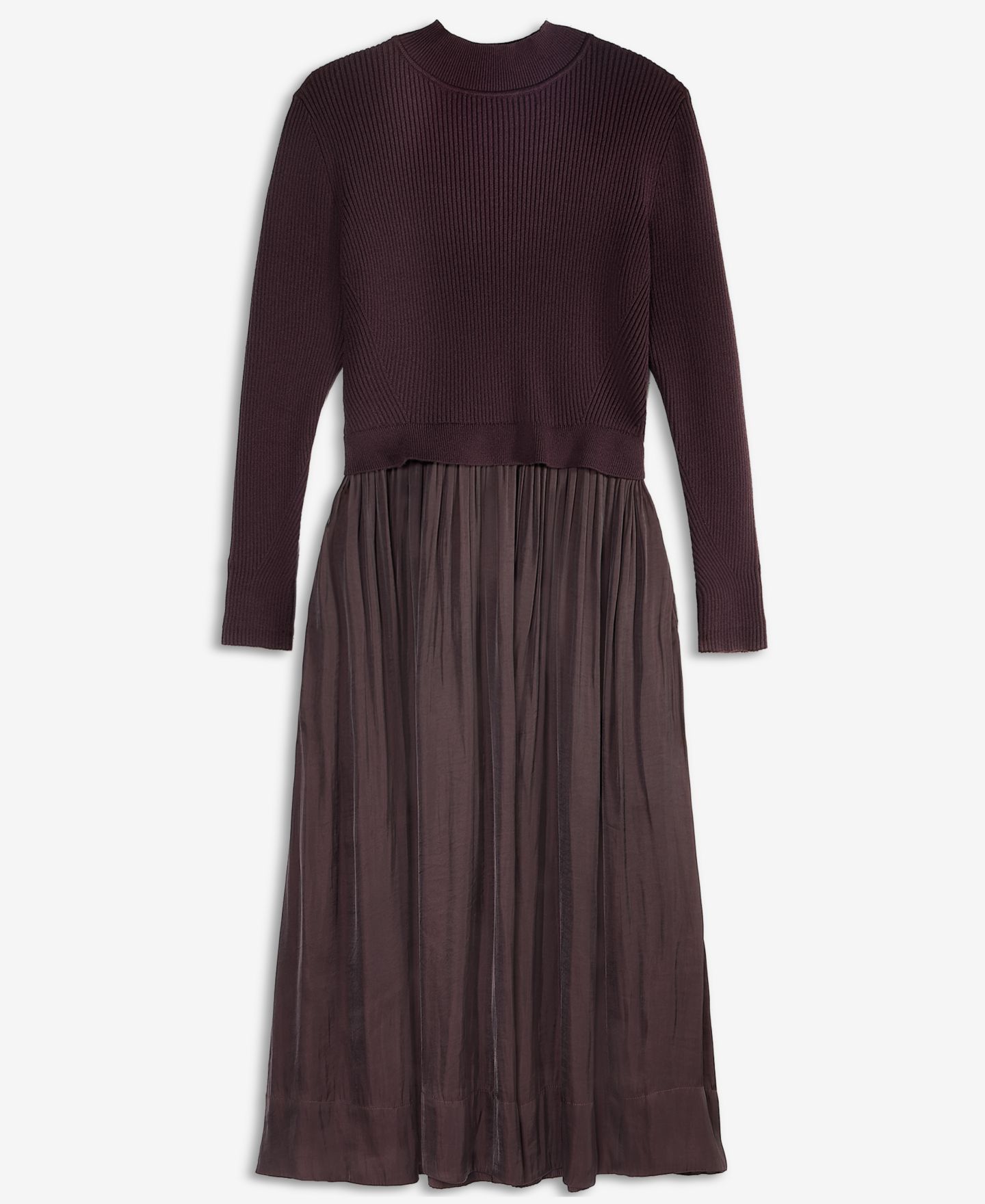 Женское платье On 34th Long-Sleeve Sweater Mixed-Media Midi, цвет: Ganache — фото 6