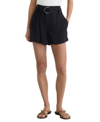 Women's Lana High-Waisted Pleated Belted Shorts, 3.7" Inseam