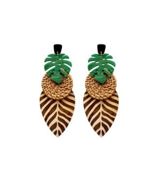Zoe Palm Stud Statement Earrings