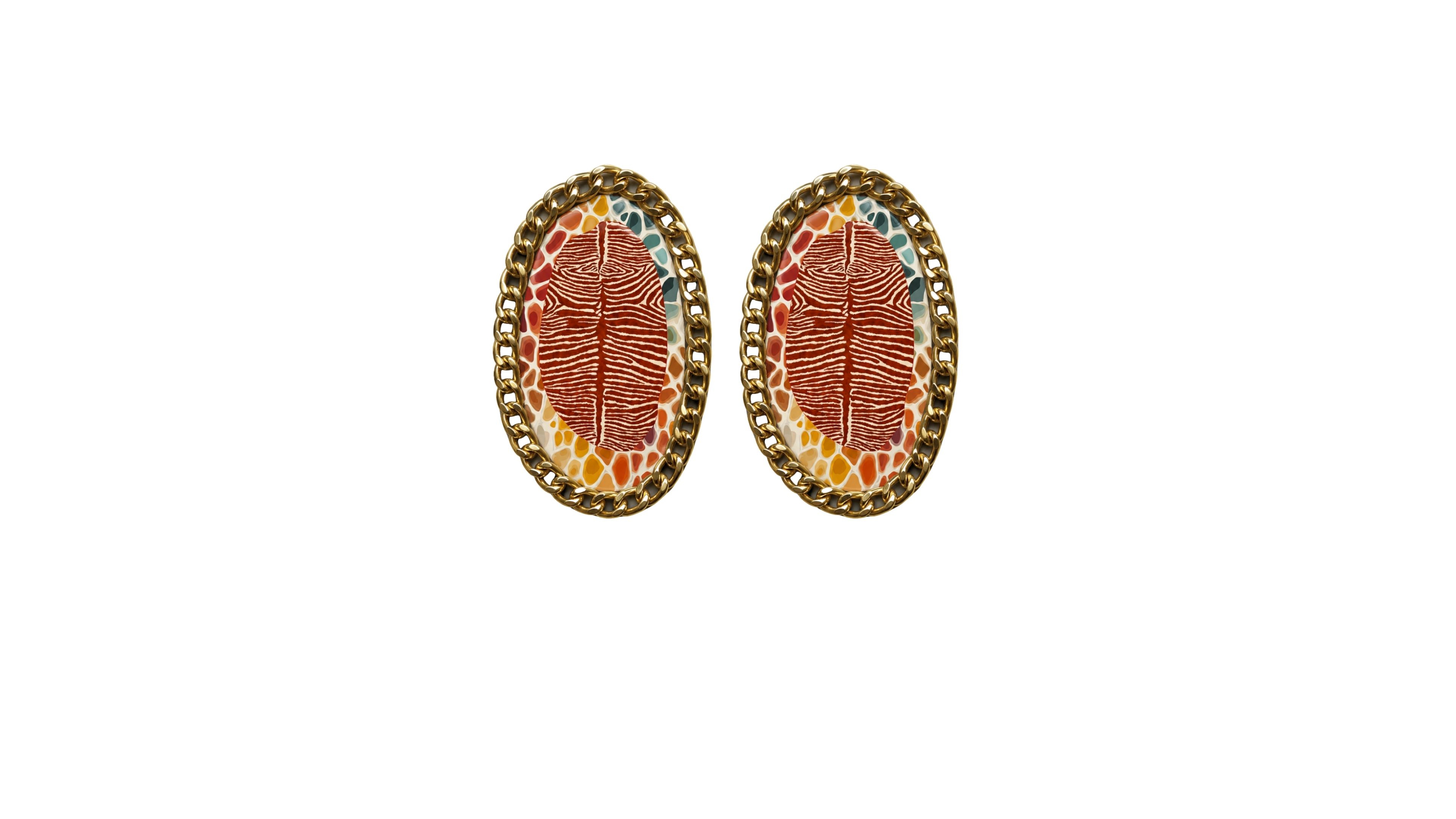 Swanky Designs Zia Chain Ii Statement Earrings