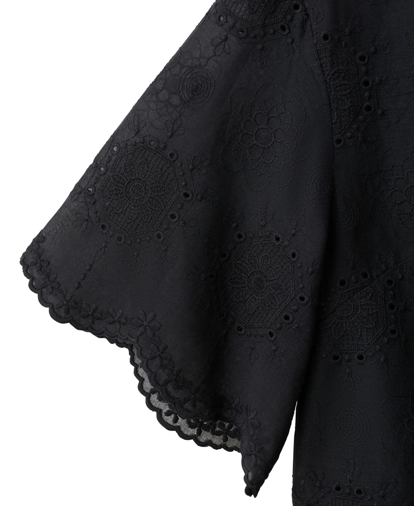 Женская рубашка Mango Embroidered Cropped Short-Sleeve, цвет: Чёрный — фото 7