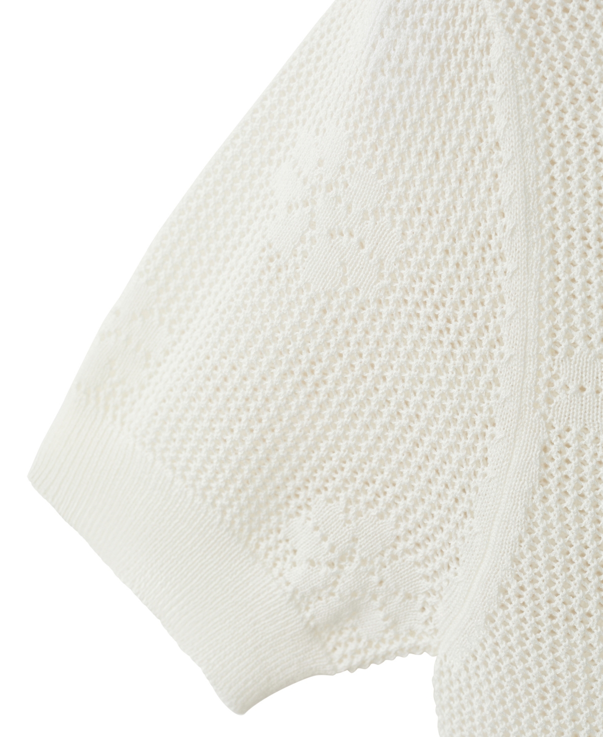 Mango Women's Semi-Transparent Floral Crochet Sweater