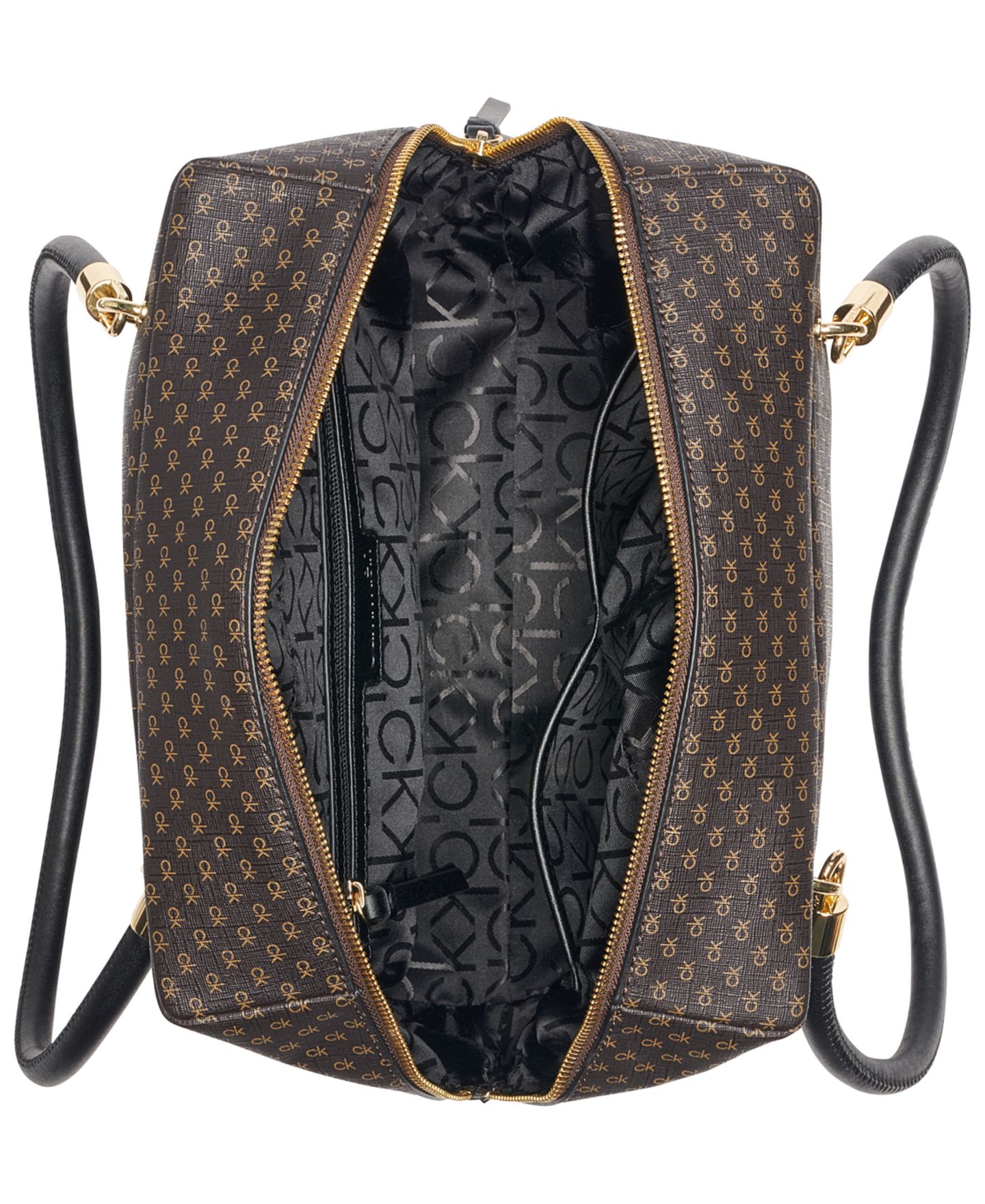 Женская сумка Calvin Klein Waverly Zip-Top Extra-Large Tote Handbag, цвет: Коричневый хаки / Чёрный — фото 4