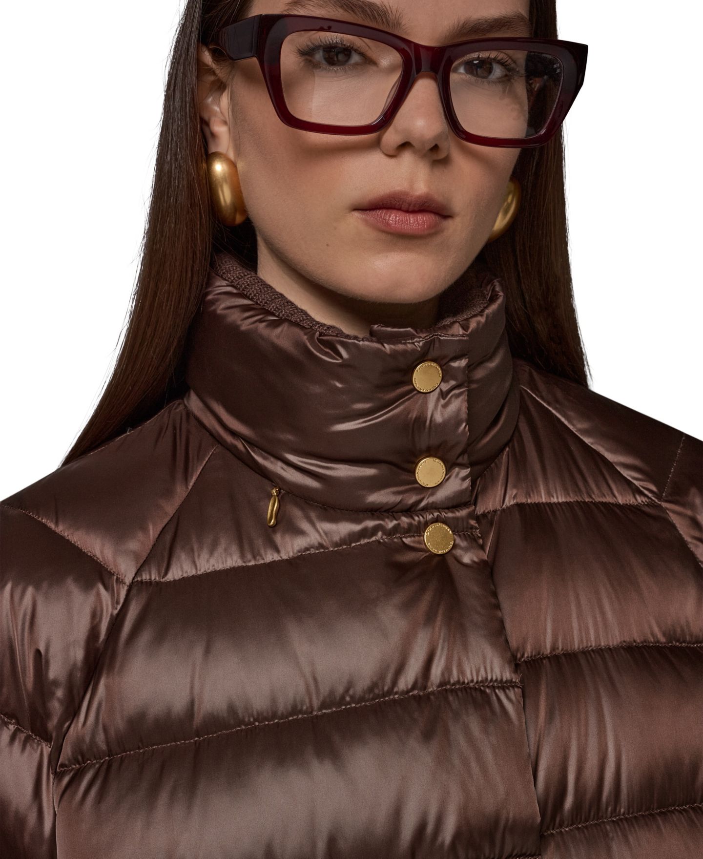 Женская куртка Donna Karan New York Stand-Collar Down Puffer Cape, цвет: Pearlized Express — фото 6