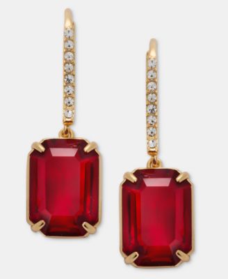 Rectangular Stone Drop Earrings