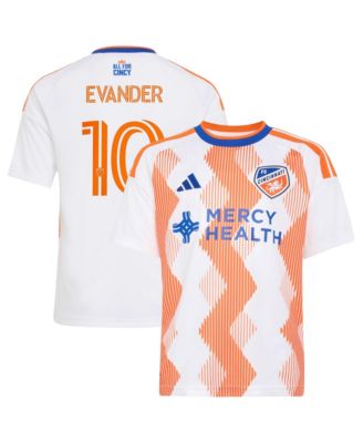 Big Boys and Girls Evander da Silva Ferreira White FC Cincinnati 2026 The Seven Hills Kit Replica Jersey